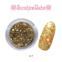 Sunshine Babe 홀로그램 2g H-7 육각 믹스 골드